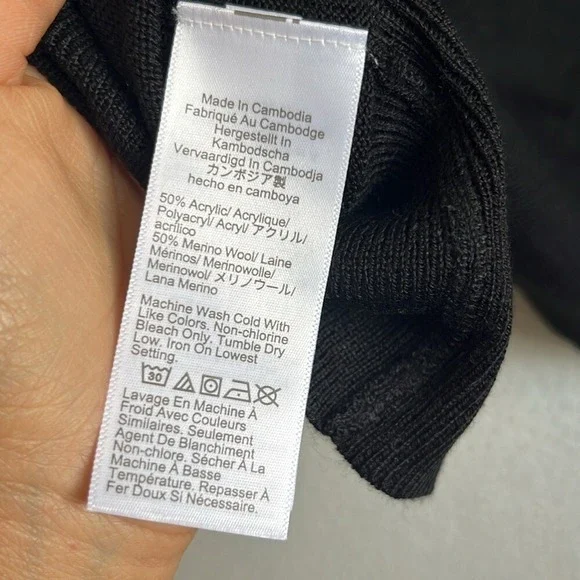 J. Crew Machine-washable merino wool-blend turtleneck Womens 3X Black - Picture 8 of 9